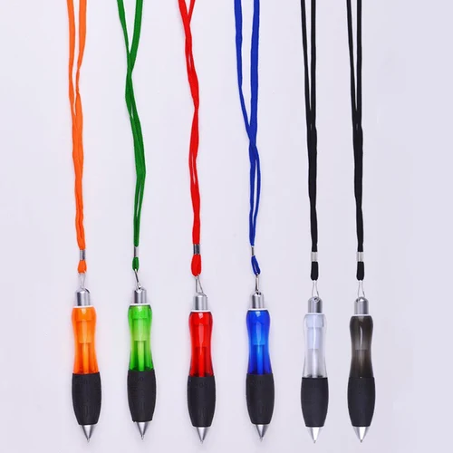 Bolígrafo de cuerda para colgar en el cuello, bolígrafos antipérdida con cordón de cuerda de seguridad para el cuello, bolígrafo negro portátil para escritura de firma