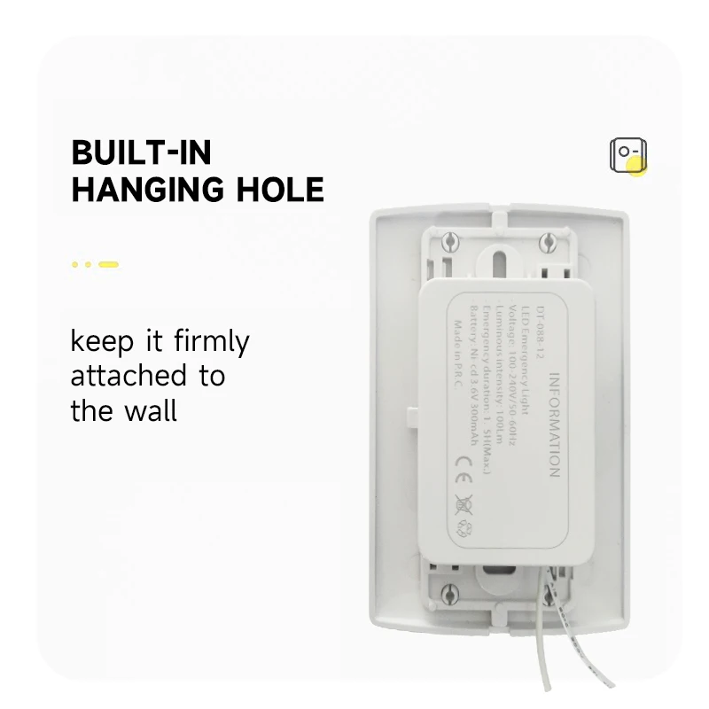 LED Emergency Light Indoor Corridor Lamp Embedded Fire Fighting Light Wire Link Rechargeable Evacuation Lamp for Power Outage