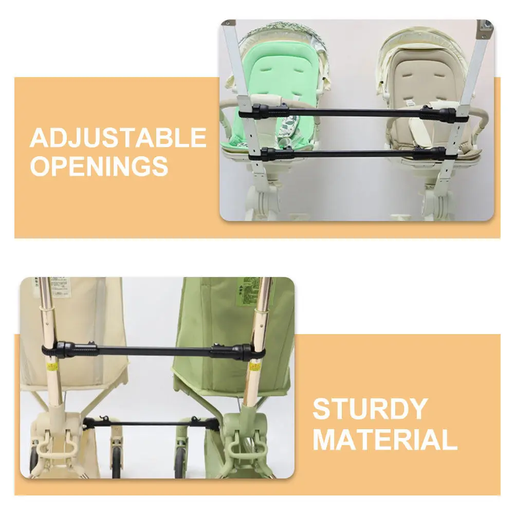 2Pcs Baby Stroller Connector Twin Adjustable Foldable Adapter Pushchair Clips for Double Strollers Toddler Outings