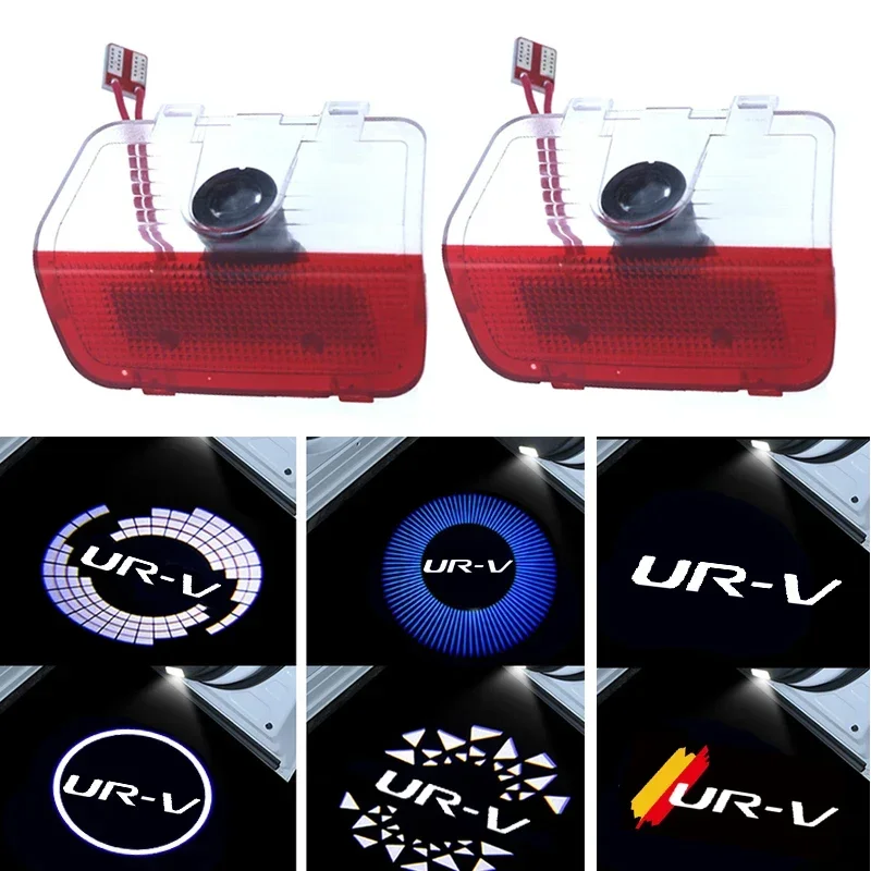 2PCS Ghost Shadow Badge LED Car Door Courtesy Projector Welcome Decor Lamps For Honda UR‑V Interior Modification Accessories