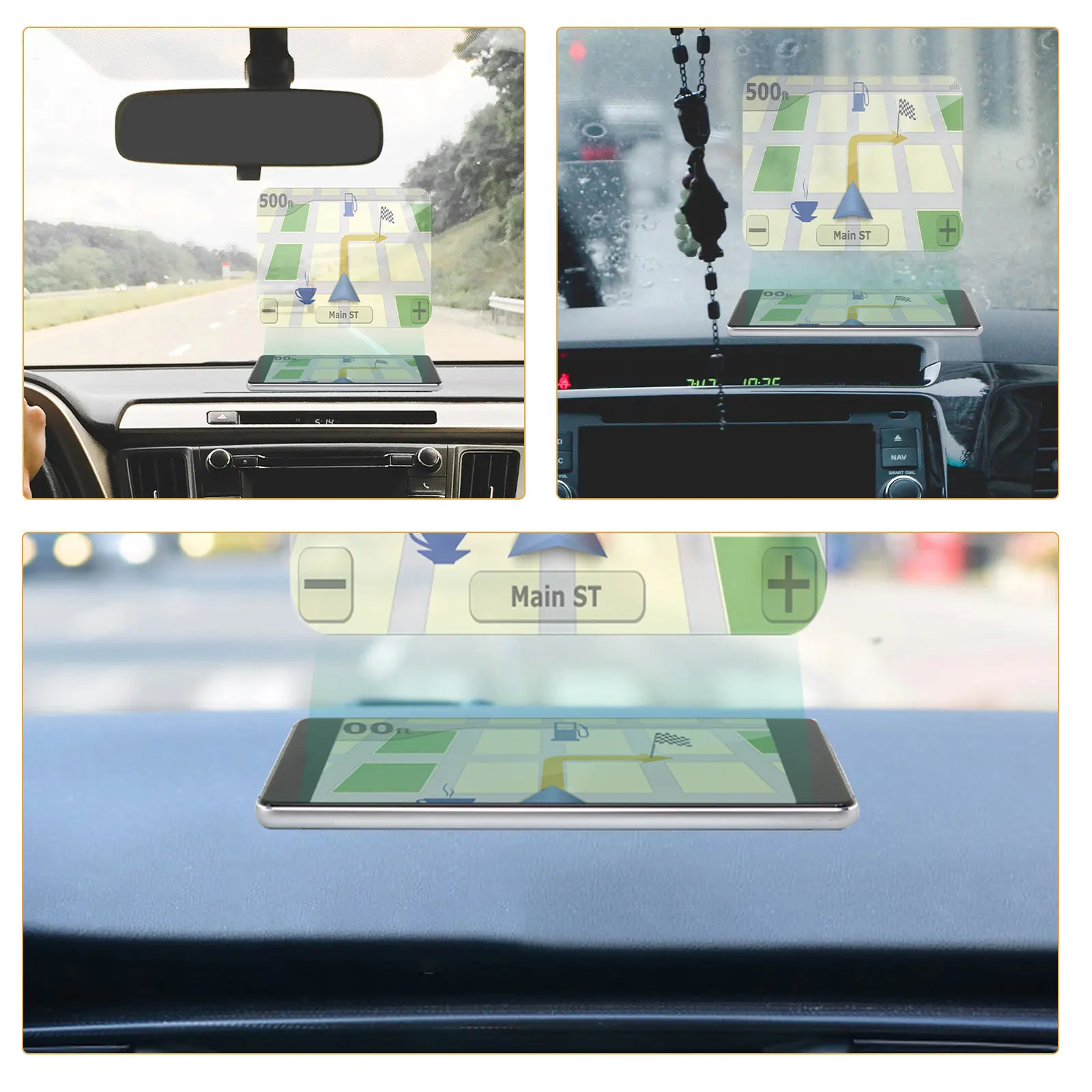5Pcs Car Projector Screen Film High Definition Windshield Protector Anti Reflective Windscreen Film for Phone Projection Hud