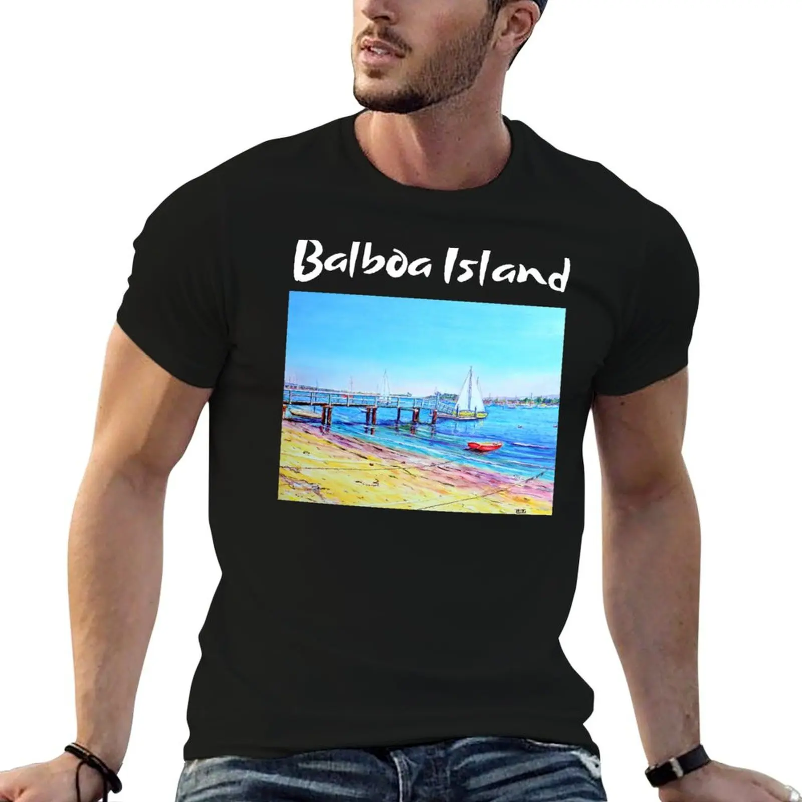 Camiseta BALBOA ISLAND NEWPORT BEACH, camiseta para hombre, camiseta de verano, camiseta de algodón para hombre, camiseta lisa para hombre