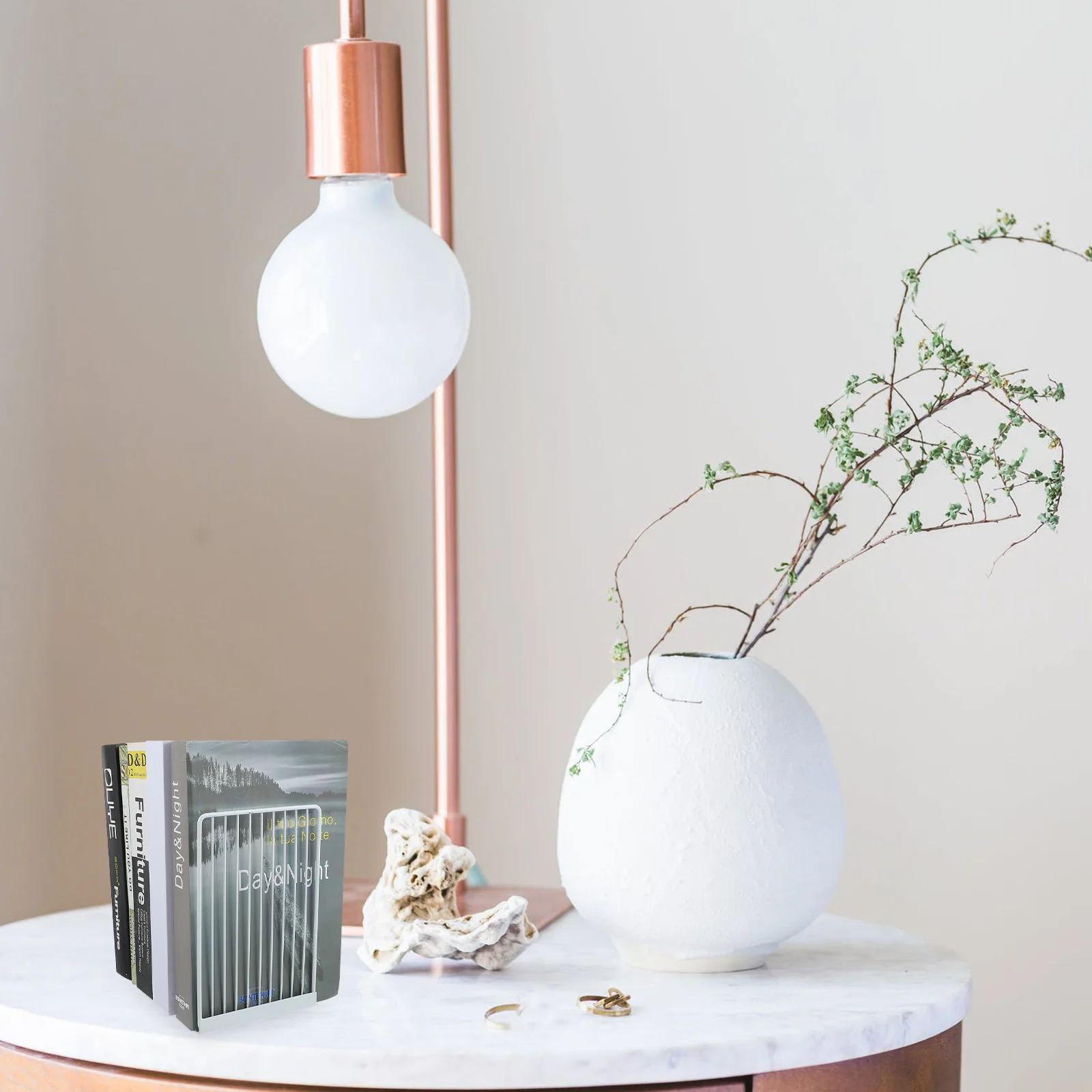 2Pcs Iron Bookends Book Shelf Holder Home Office Desktop Decor Chic Gift for Books Dvds Cds Racks