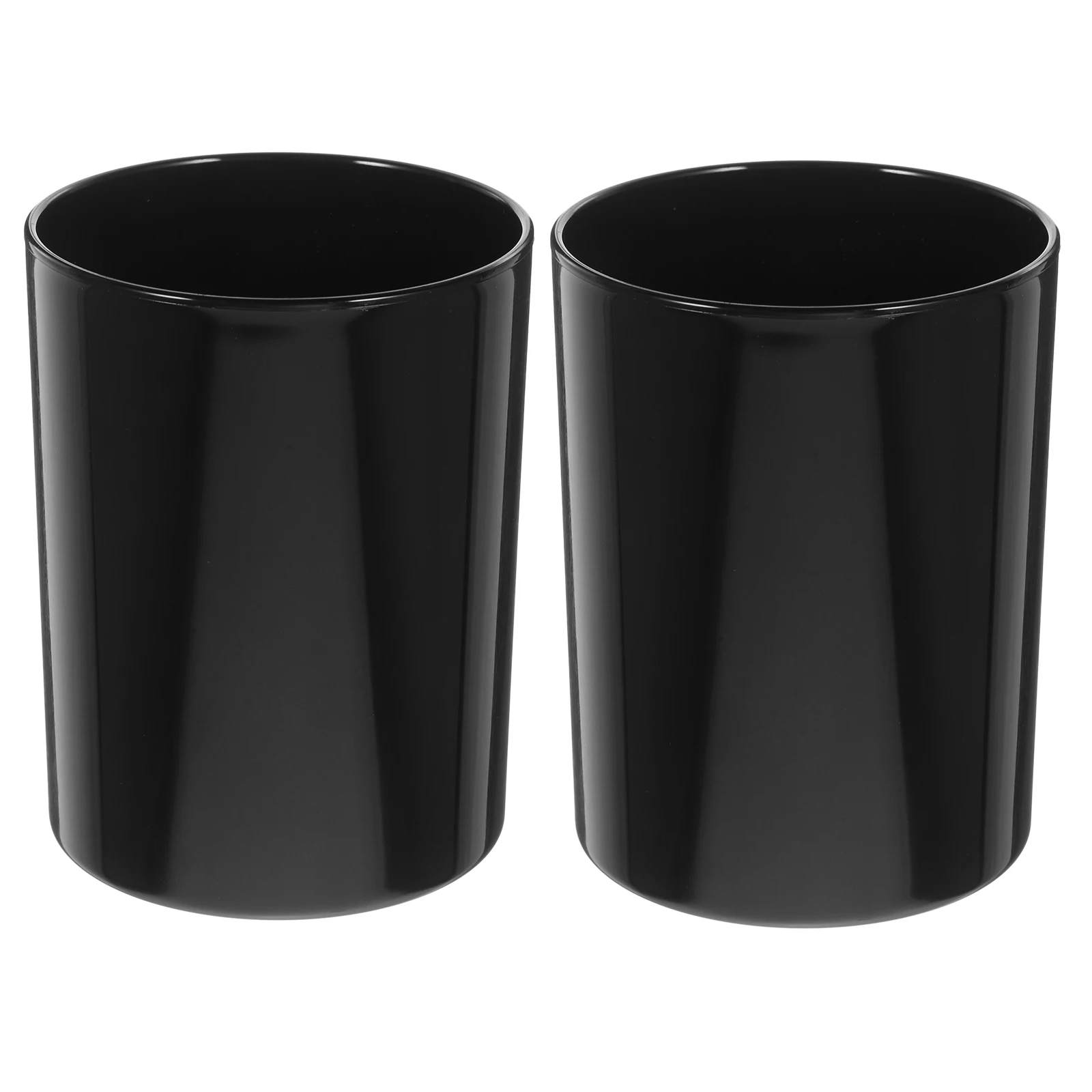 

2 Pcs Pen Holder Desk Organizer Large Capacity Round Base Stylish Pencil Cup Black Color for Office School Use