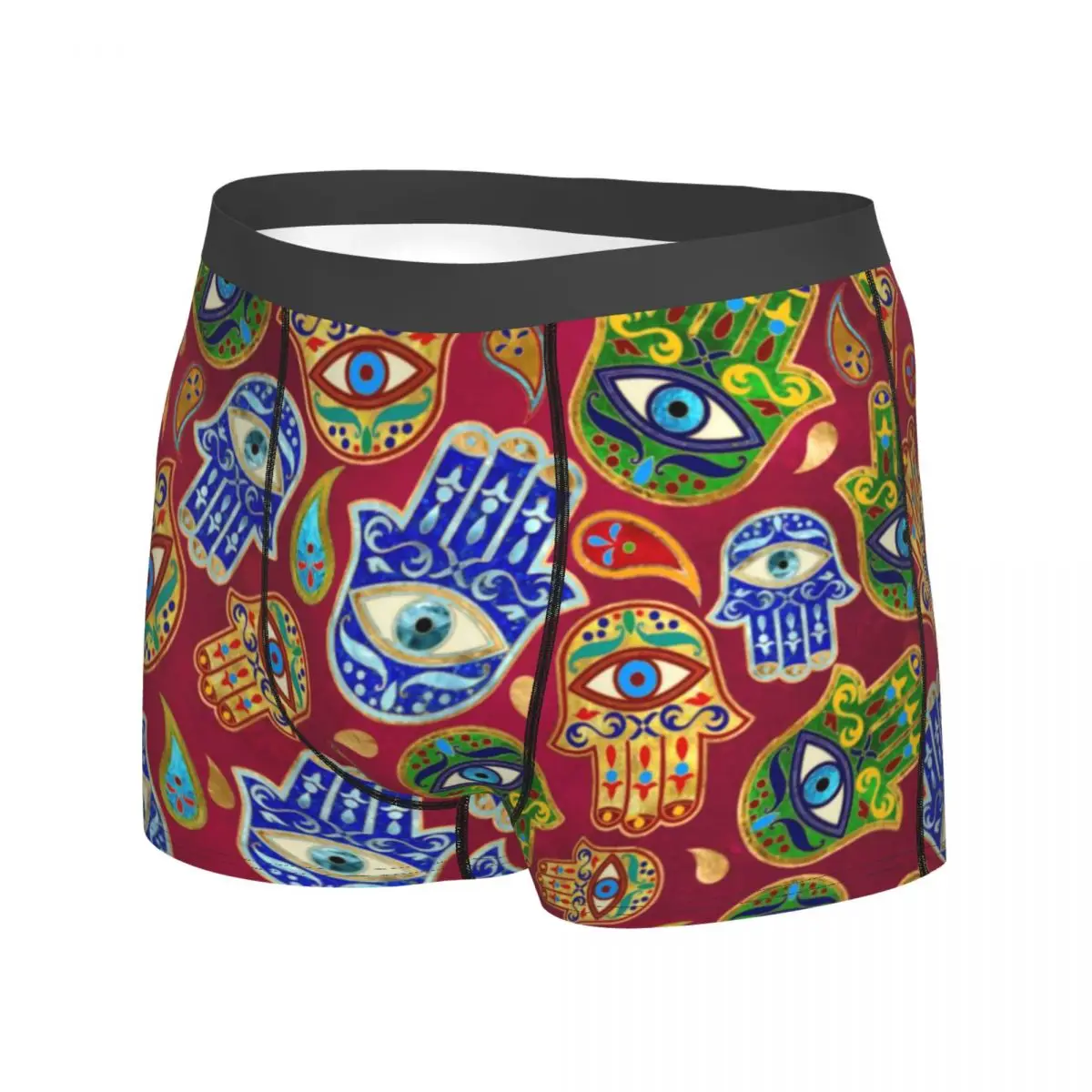 Colorful Hamsa Hand Underwear Hand of Fatima Male Panties Printed Cute Boxer Shorts High Quality Boxer Brief Big Size