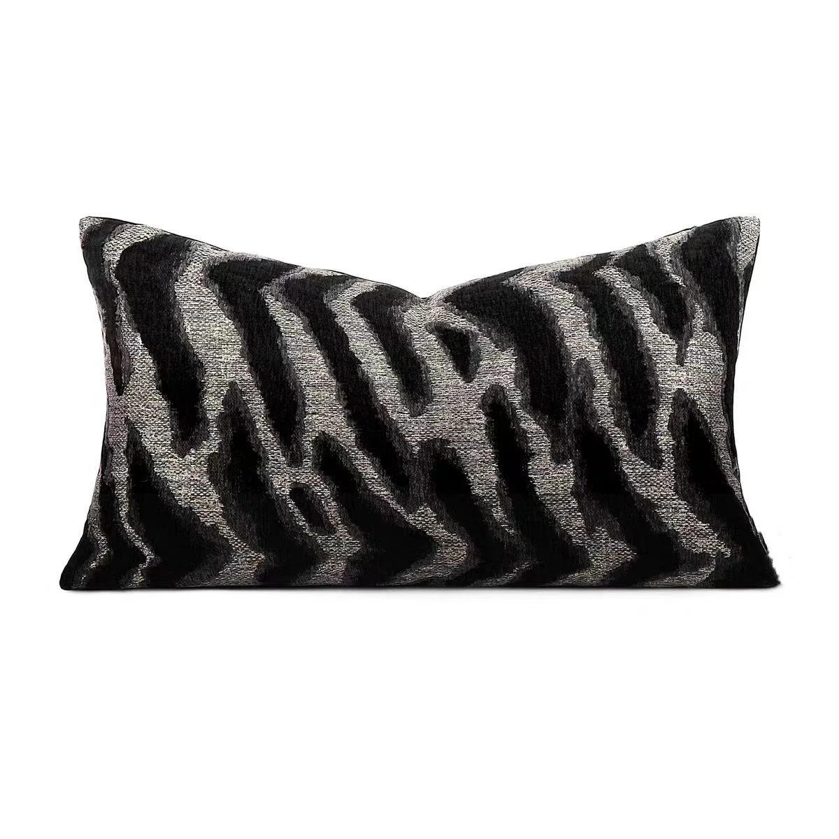 Light luxury minimalist tiger pattern pillowcase sample room hotel living room sofa black and beige cushion square pillowcase