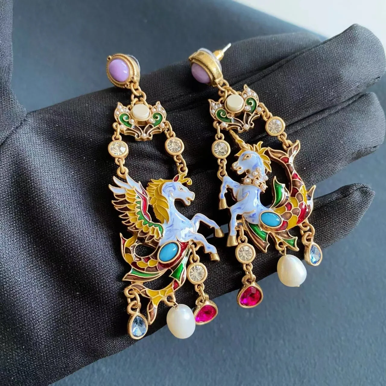 

Color Carousel Earrings Dangle Jewelry Drop Carousel Horse Earrings Circus Jewelry for Women Dainty Birthday Party Gifts