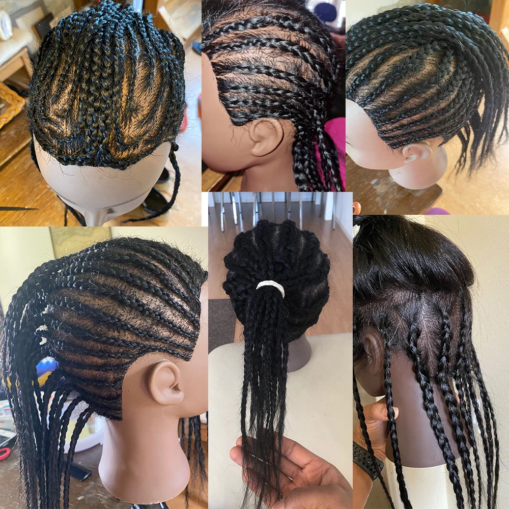 Afro-Mannequin-Köpfe zum Flechten von Maniquí-Haarpuppen, echtes menschliches Training, Friseurmodell, natürliches Damen-Friseurset, Perücken – Detail 16