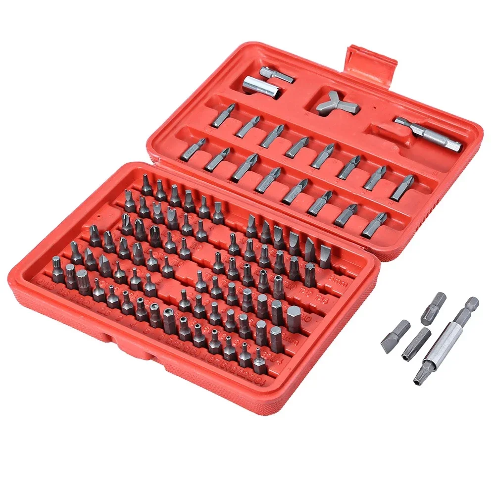 

100pcs/set Watch Laptops Tamper Screwdriver for PhoneProof Hex Phillips Slotted Tri Wing Star Screw Driver Bit