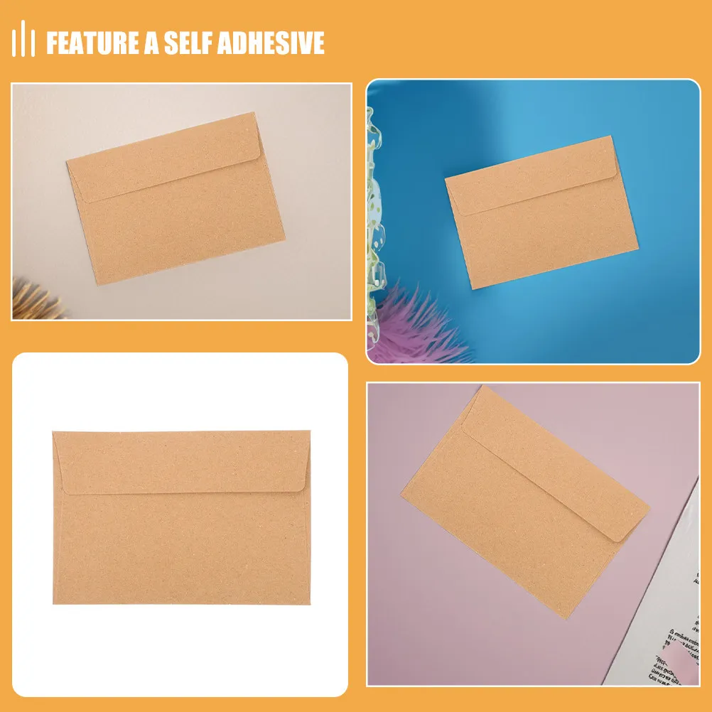 30Pcs Self Adhesive Kraft Invitation Envelopes A4 Size Brown Wedding Greeting Card Photo Mail Envelopes Decorative Rustic