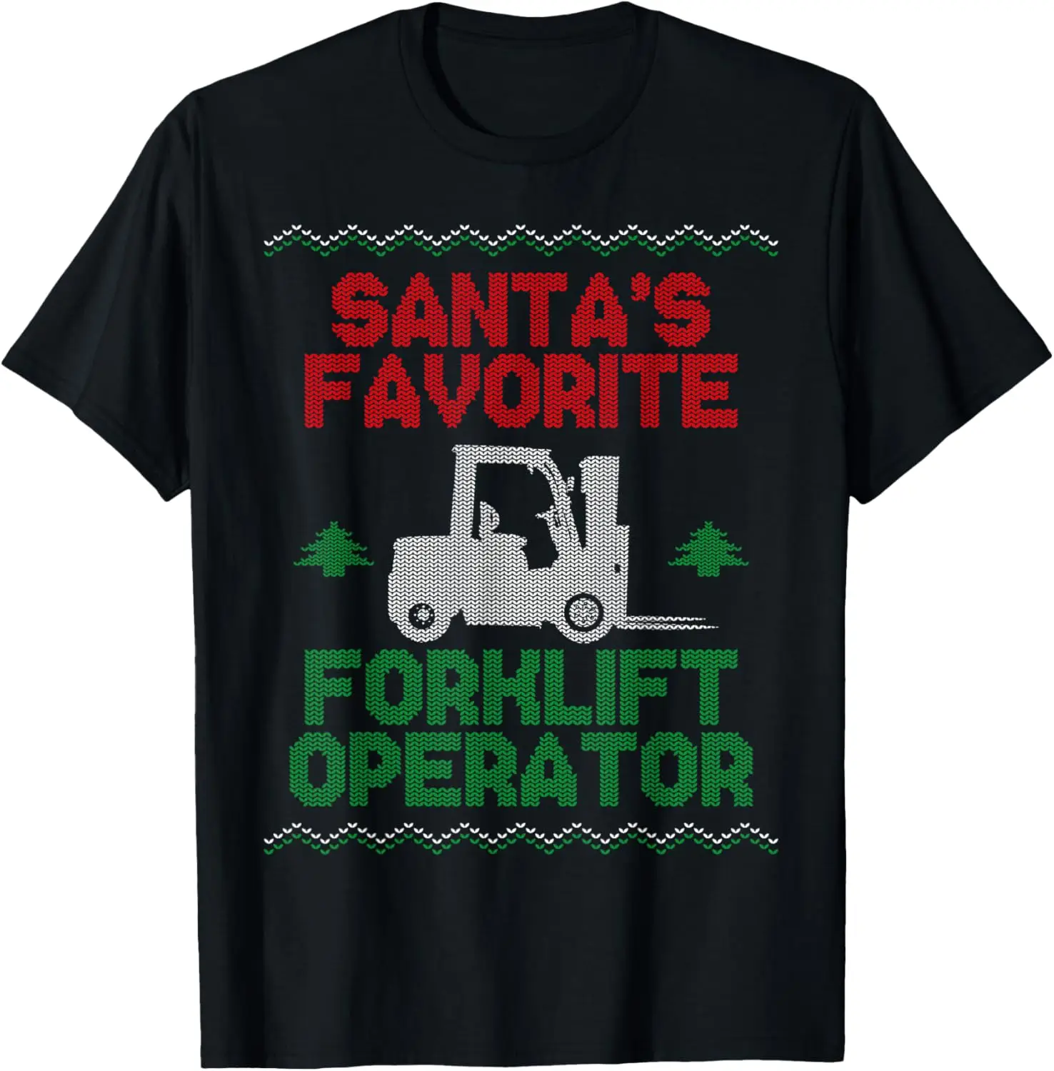 

Certified Forklift Truck Operator Christmas Vintage Ugly T-Shirt