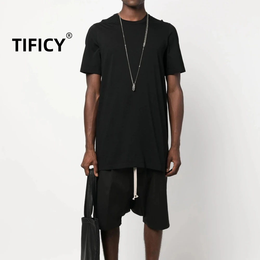 

High Street Dark RO Style Tees Tshirt Top Cotton Men's Dark Pioneer Ribbon Slim Fit Mid Length Round Neck Short Sleeved T-shirt