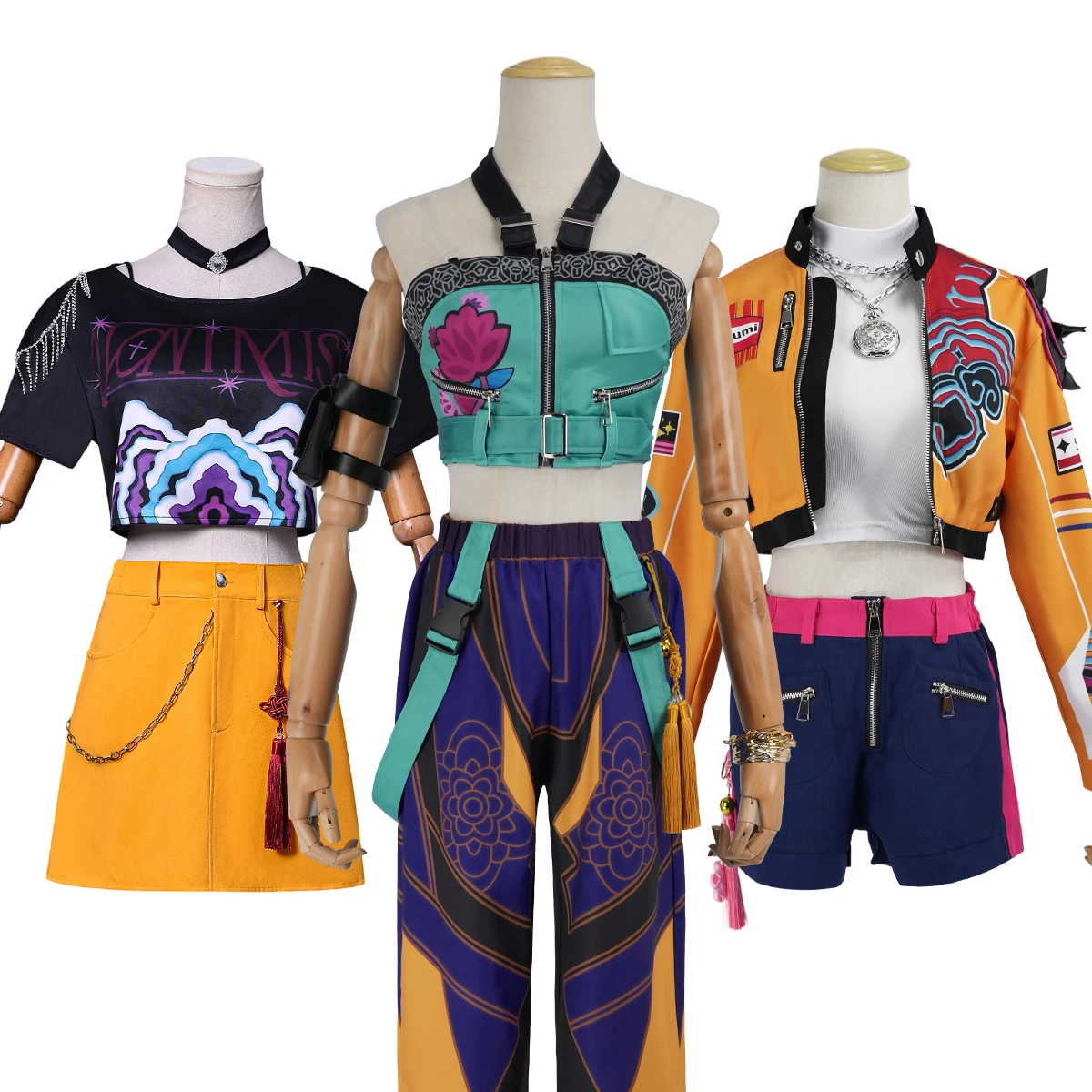 

HOLOUN KPop Demon Hunters Anime Rumi Zoey Mira Cosplay Costume Jacket Shorts Skirt Pants Convention Halloween Christmas