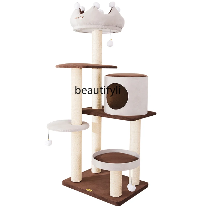 

Crown Cat Climbing Frame Large Sisal Column Cat Grinding Claw Cat Tree Rack Integrated Pet Supplies