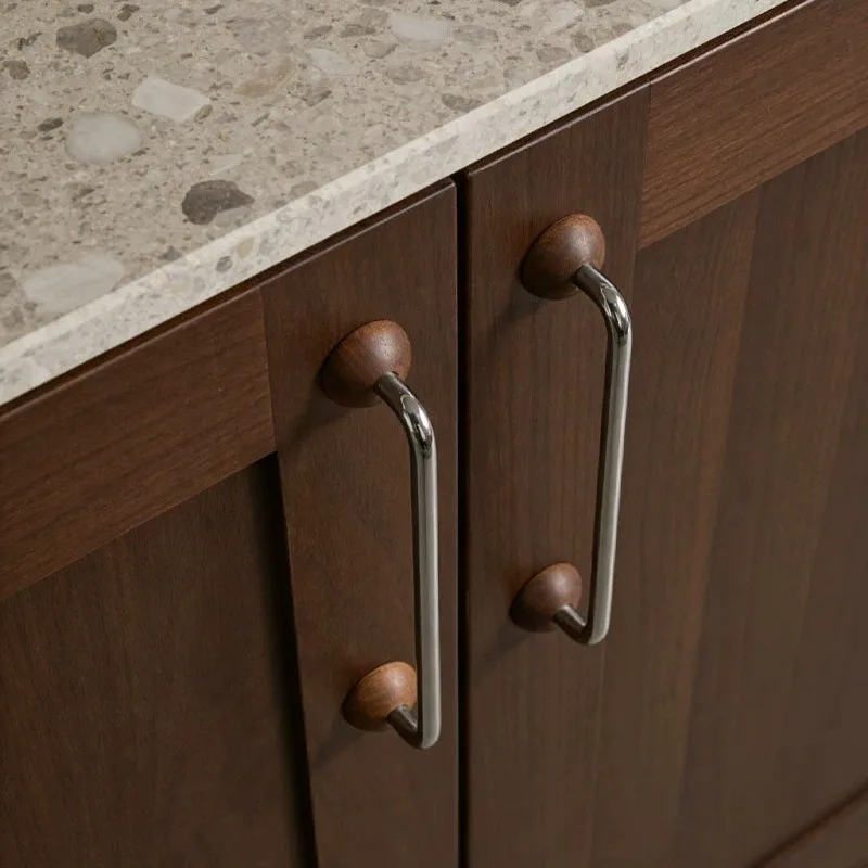 Brass cupboard door handle new Chinese walnut antique bright silver furniture cupboard drawer wardrobe door long handle