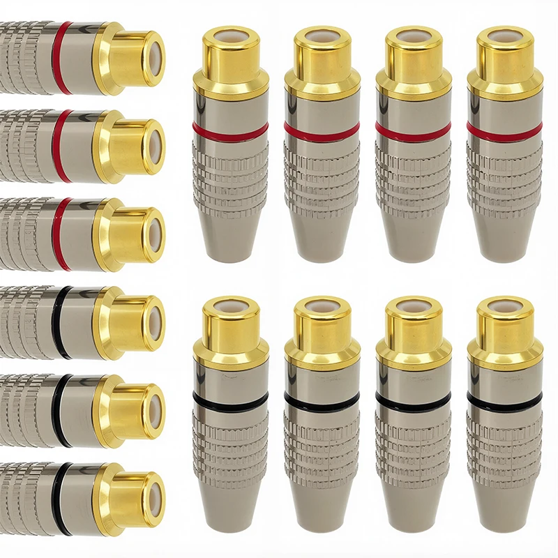 2/4PCS Gold Plated RCA Female Jack Plug Solder Audio Video Adapter Connector Rca Female Convertor for Coaxial Cable
