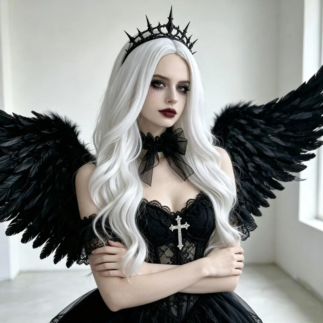 Big waves white 26-inch synthetic wig for Halloween cosplay wig, character costume wig, daily party wig set