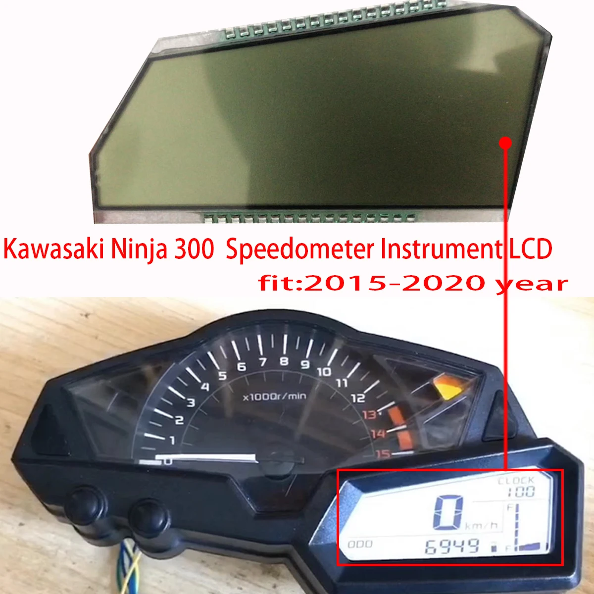 

New LCD Display For Kawasaki Ninja 300 Z300 Z250 2015-2020 Speedometer Instrument LCD Screen repair