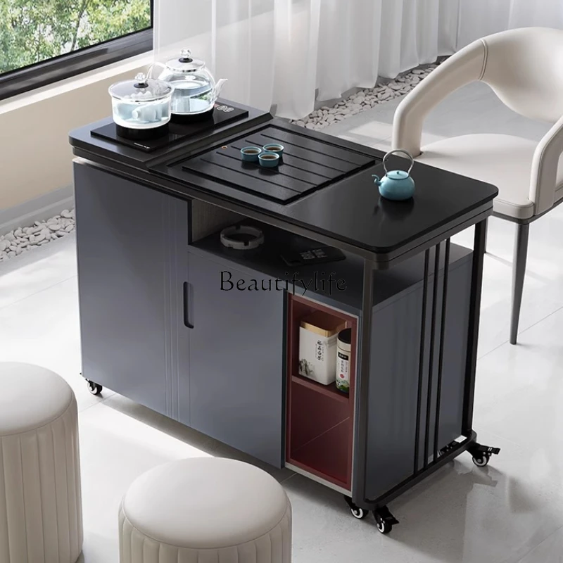 z.Movable side trolley light luxury living room sofa side side cabinet rotation