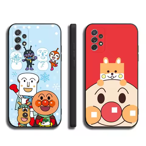 Cute A-AnpanmanS Phone Case For Samsung Galaxy A20,A21s,A22,A31,A32,A52,A53,A72,73,A80,A91Soft Black Cover