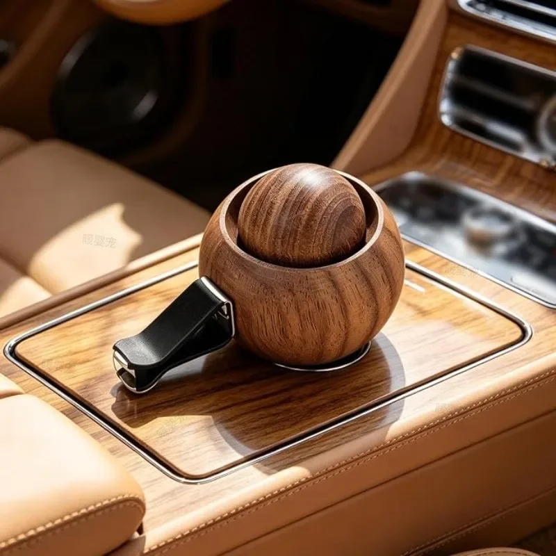 Natürlicher Duftspender Auto-Lufterfrischer Holz-Diffusoren für Ätherische Öle - Kugelförmiges Design Deko-Diffusor Auto-Duft – Detail 2