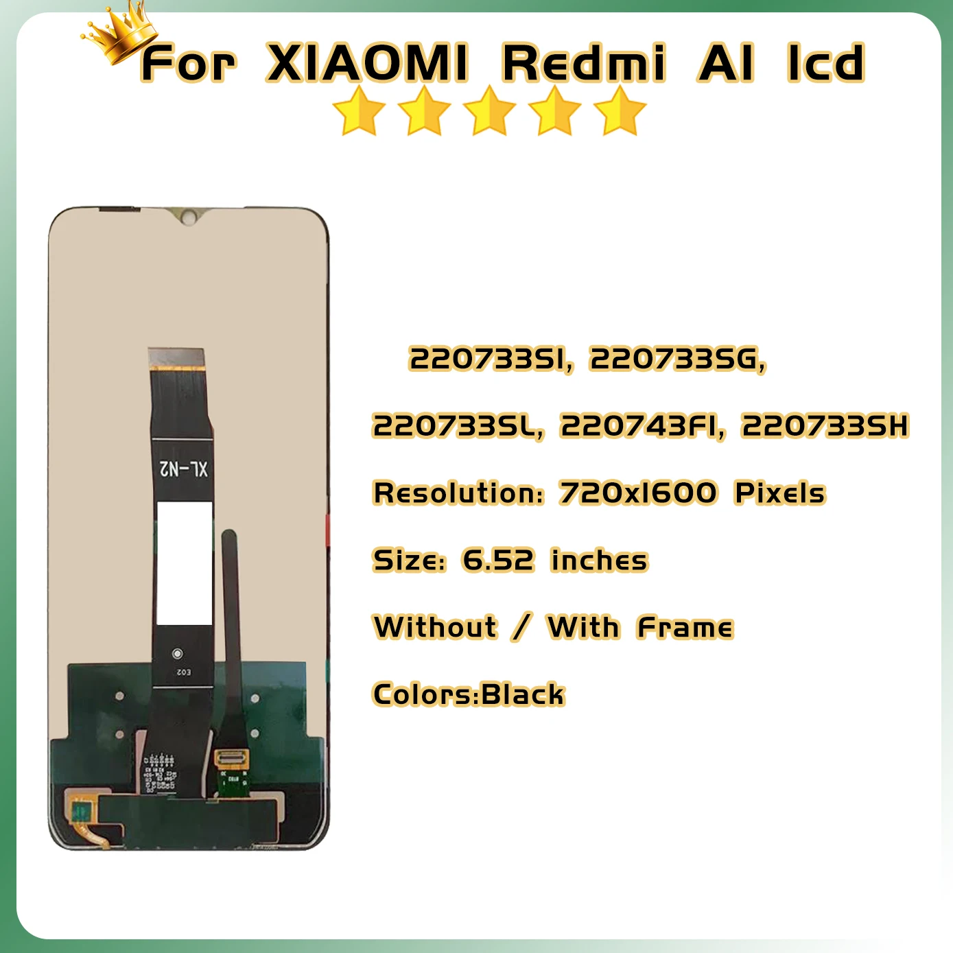 LCD Touch Screen For Xiaomi Redmi A1 A2 LCD Display For Redmi A1 Plus A2 Plus Frame LCD 23028RN4DG 220733SFG Digitizer Assembly