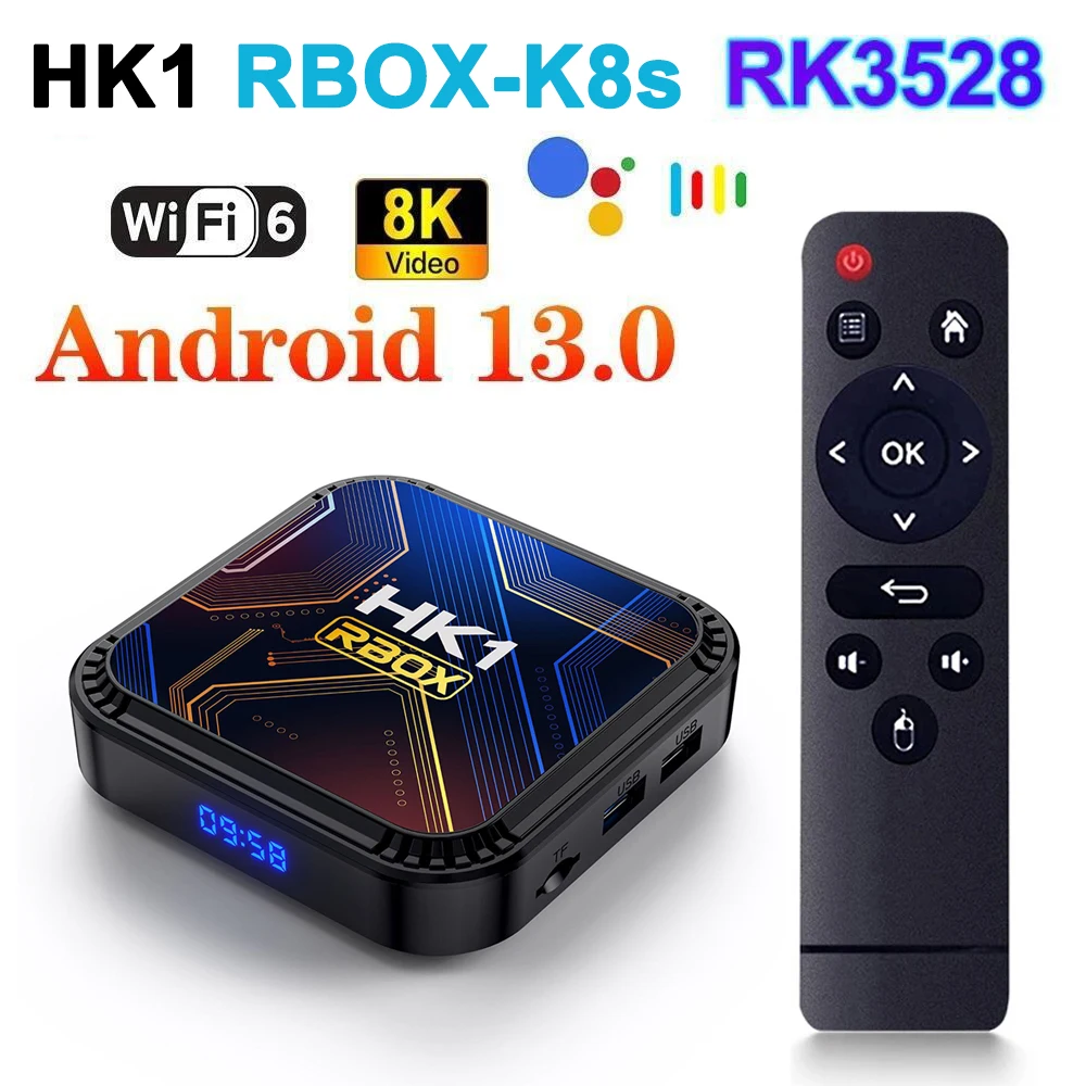 WiFi6 For Android 13 USB3.0 Smart TV Box RK3528 Quad Core Cortex A53 4GB 32GB/64GB 8K Set Top Box Remote Control Media Player