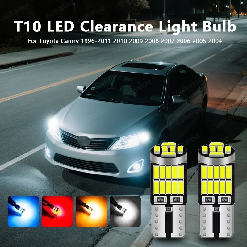 

For Toyota Camry 1996-2011 2010 2009 2008 2007 2006 2005 2004 T10 W5W 2pcs LED Clearance Side Marker Parking Lights Bulbs
