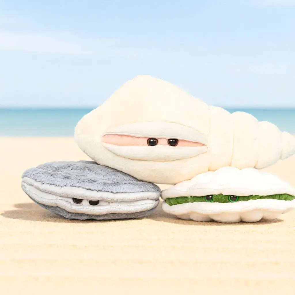18/30cm Cute Big-eyed Conch Shell Ocean Animal Plush Toy Soft Stuffed Doll Bedroom Decor Ornament Kids Birthday Gift Boys Girls
