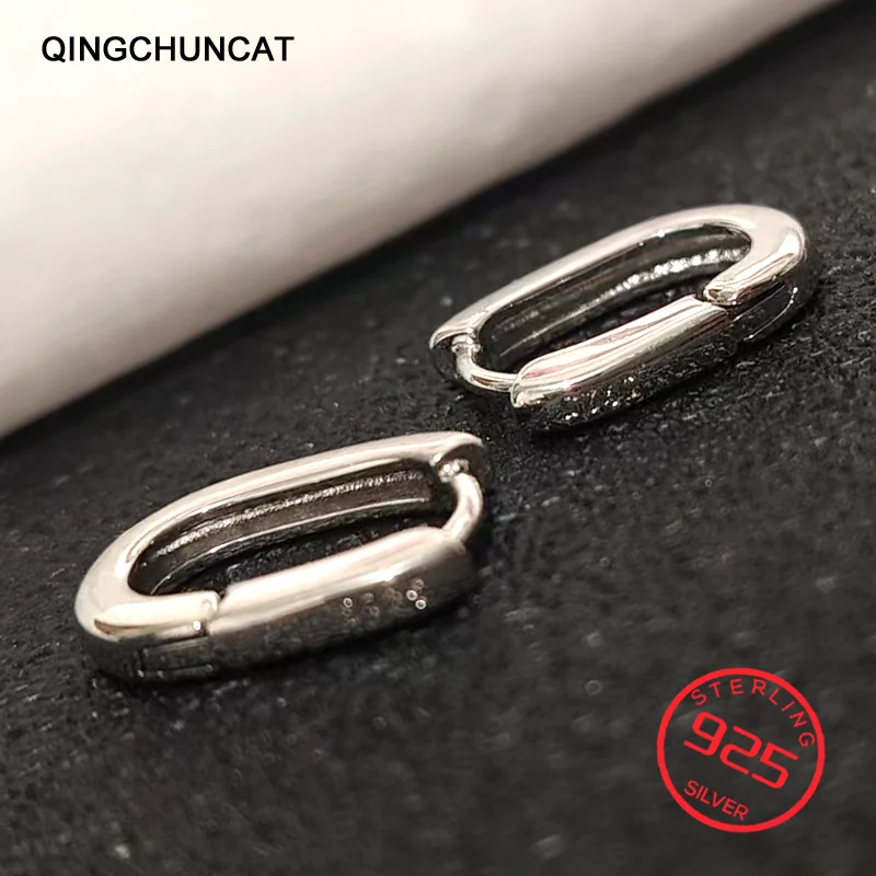 

Geometric Earrings For Women Female Korea Jewelry 2026 Oorbellen New Fashion 925 Sterling Silver Men Gold Earring