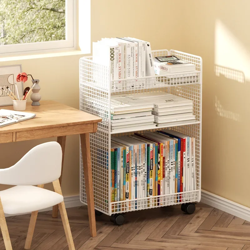 

Storage Nordic Bookcase Mobile Display White Small Bookcase Bedside Sideboards Estante Para Livros Modern Furniture Livingroom