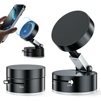 Mobile Phone Vacuum Suction Cup Holder Foldable for iPhone/ Android Kitchen Lazy Vacuum Double Sided Magnetic Bracket