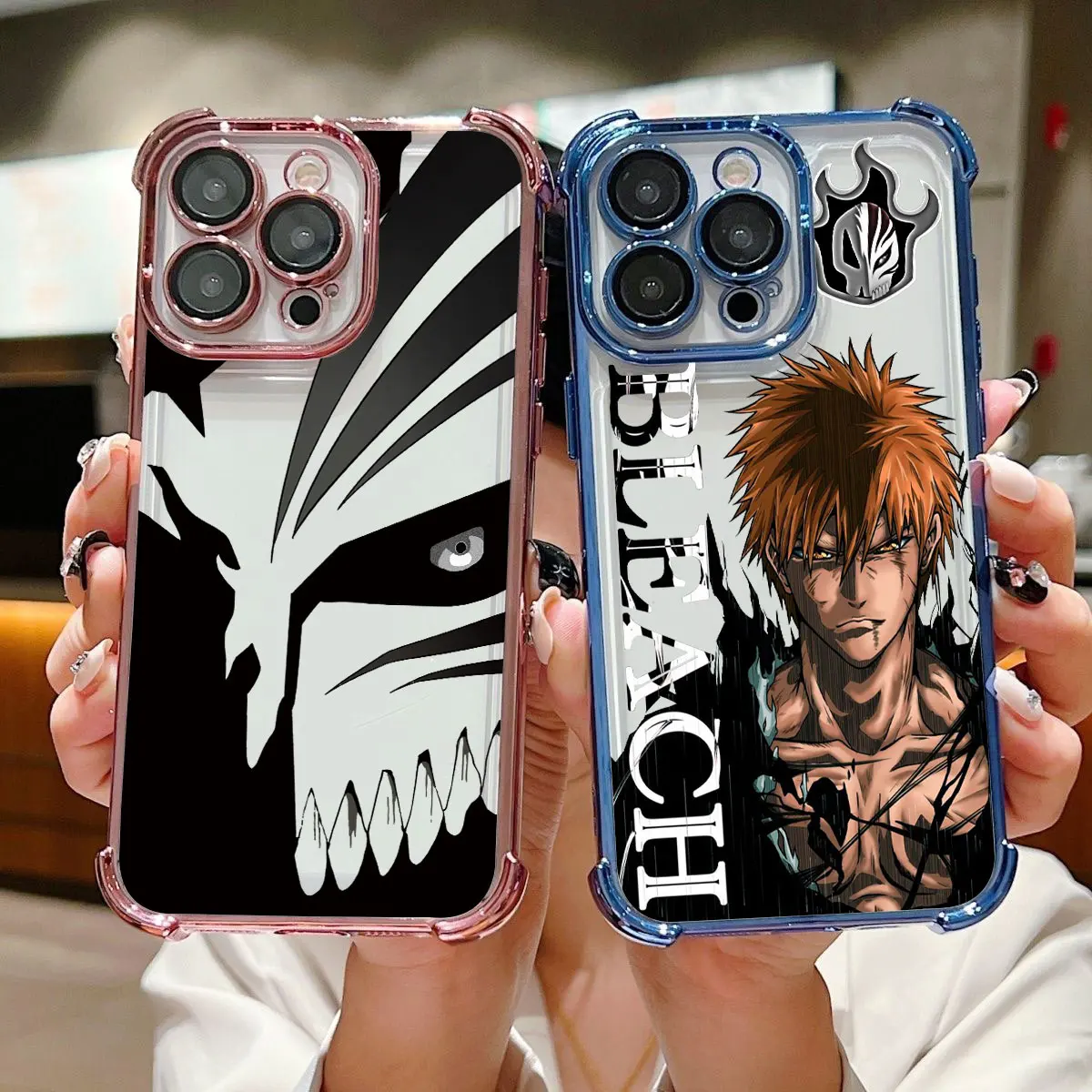 Hot anime Bleach Ichigo Plating Case for Oppo Realme C55 C53 C30 C35 C33 C31 C15 9 7 5 5S Pro Plus 4G 5G Anti-Fall Airabag Cover