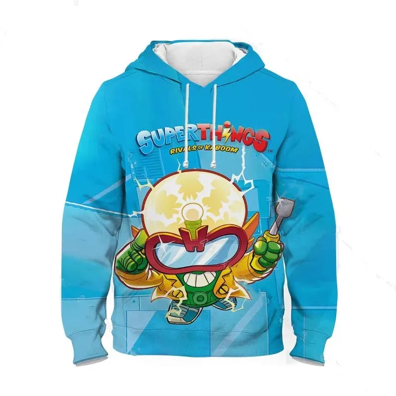 Superthings Power Machines Kids 3D Printed Hoodies Boys Girl Clothing Casual Fashion Cartoon Pattern Sweatshirt Hoodie Oversized