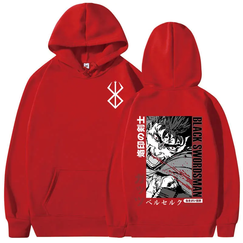 일본 인기 만화 베르세르크 가츠 신상 남성 후드티 스웨트셔츠 남녀 패션 브랜드 디자인 풀오버 후드티 남성용 플리스