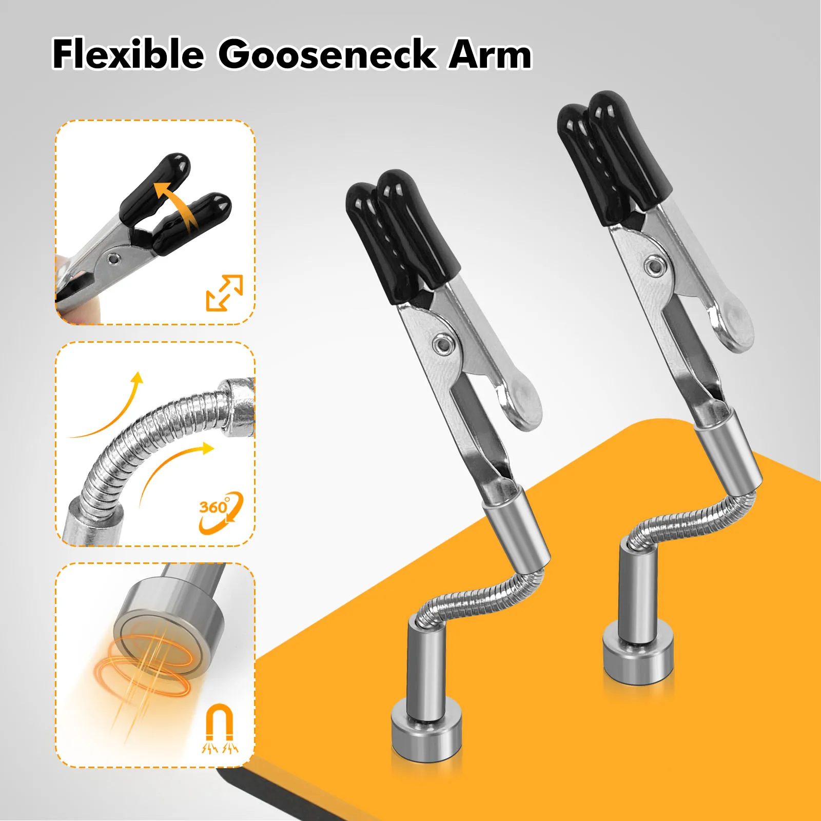 Toolour Magnetic Helping Hands Soldering Station with 100x100mm Stable Base 360° Rotatable Adjustable Soldering Third Hands Tool