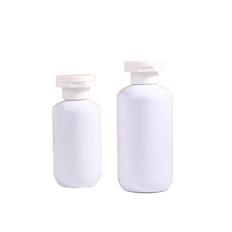 

12Pcs Shower Gel Bottle Clear Empty 100ml 120ml 200ml 260ml 300ml 500ml Flip Lid White Toner Plastic Refill Shampoo Bottles