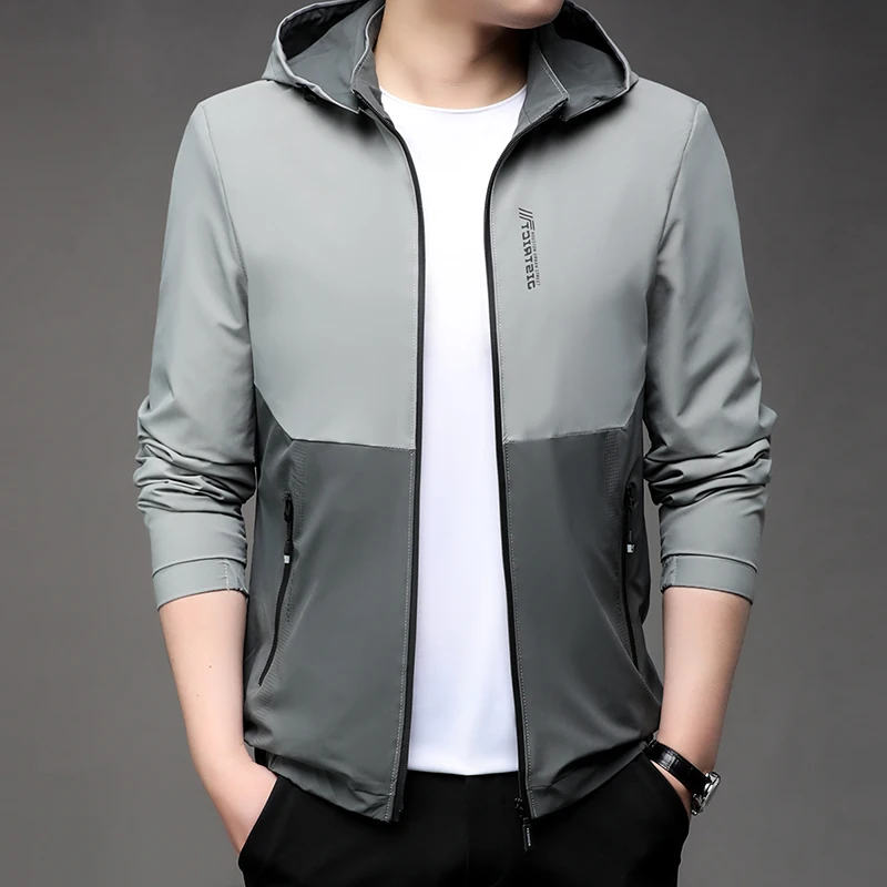 日焼け止めアイスシルク釣りアウトドアカジュアルジャケット軽量春秋メンズファッションシティスタイル長袖ジッパー