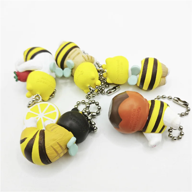 Mofusand سحب النحل لطيف القط شخصية كرتونية الديكور دمية لطيفة اليدوية نموذج لعبة الزخرفية صبي فتاة هدية عيد ميلاد