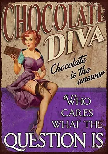 Decoración de letrero de estaño de metal de Chocolate Diva