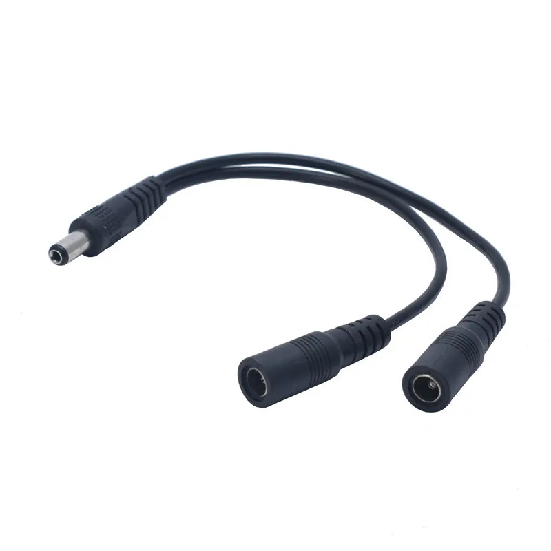 1pc 2 way DC Power adapter Cable 5.5mmx2.1mm 1 to 2 Male Female Splitter connector Plug extension for CCTV LED strip light c1