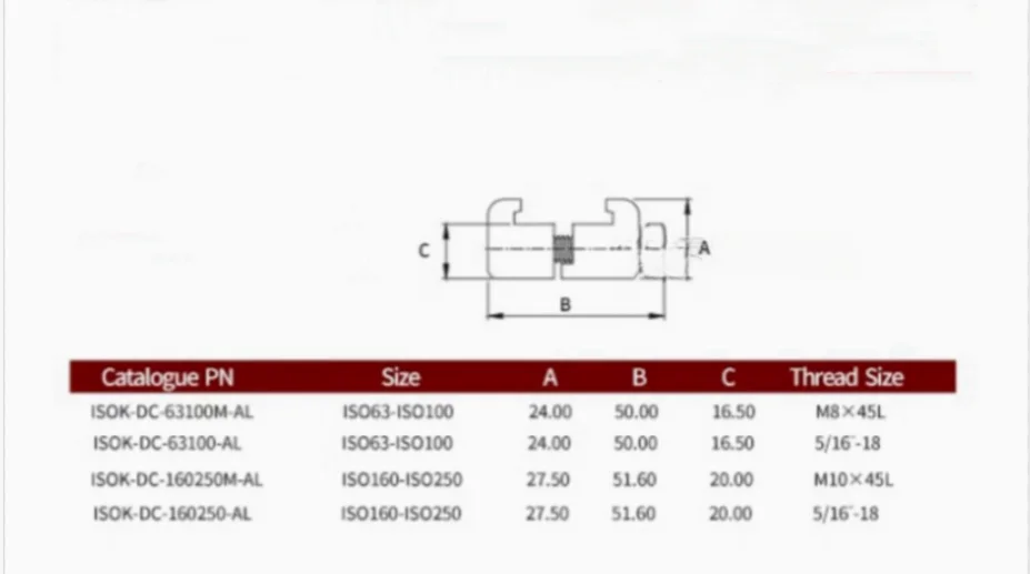 ISO vacuum C-type clamp flange clamp bolt aluminum alloy single and double-sided hook type clamp M10/M8 accessories