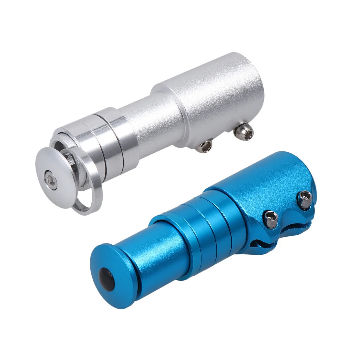 

12Cm Mountain Bike Handlebar Heightening Extender Aluminum Alloy Adjustable Stem Front Fork Head Tube For Bicycle Silver Light