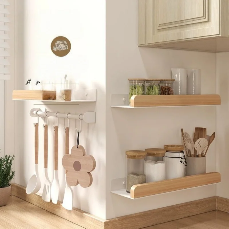 Solid Wood Bathroom Storage Rack Black Bathroom Shelf Wall-Mounted Bath Caddy Rack Bathroom Corner Shelf Kitchen Storage Rack