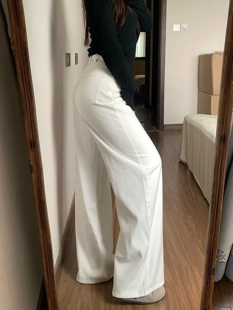 

Women High Waist Wide Leg Jeans Casual Denim Pants Vintage Loose Fit Straight Trousers Korean Fashion Streetwear Elegant Bottoms