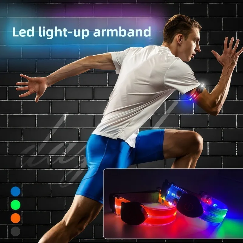 Brazalete de seguridad LED recargable por USB, pulsera reflectante para correr de noche, luz de advertencia para ciclismo, deportes al aire libre, portátil, Unisex