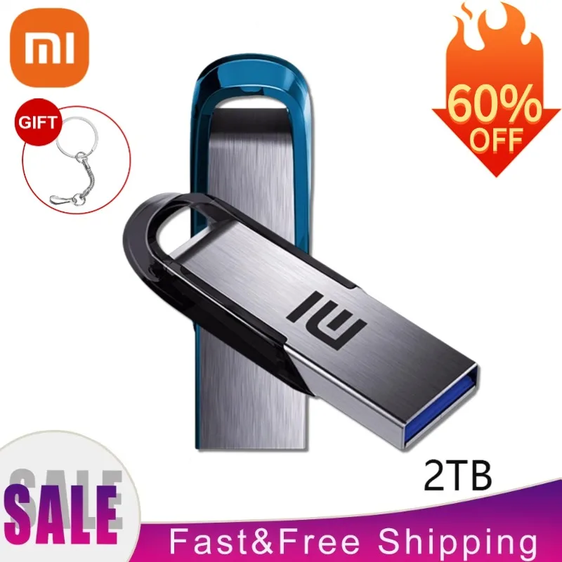 XIAOMI 1TB, Flash Drive 2TB Usb 3.0 Mini kecepatan tinggi logam Pendrive 256GB Stick portabel tahan air penyimpanan Memoria Disk