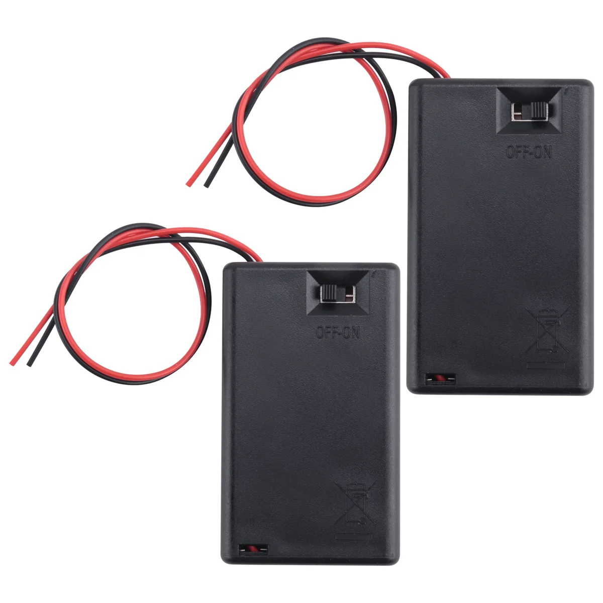 ABUO2 Pcs 3 x AAA 4.5V Battery Holder Case Box Wired ON/OFF Switch w Cover