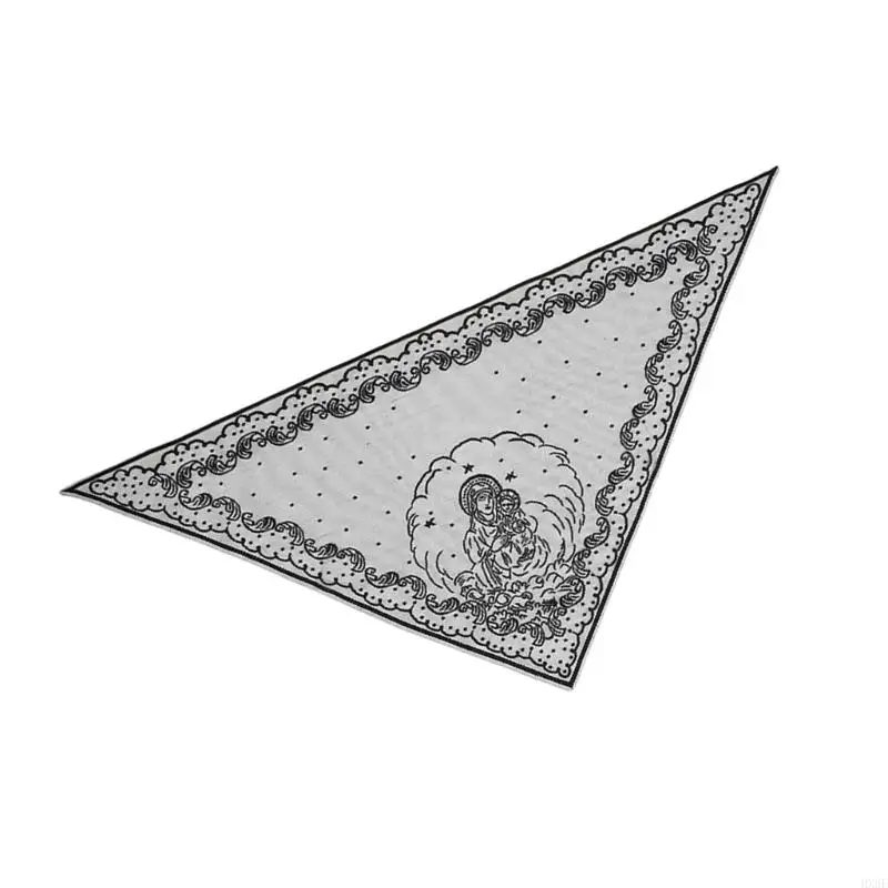 HX6F Triangles couleur solide Écharpe Modèle broderie Modèle d'écharpe en polyester doux