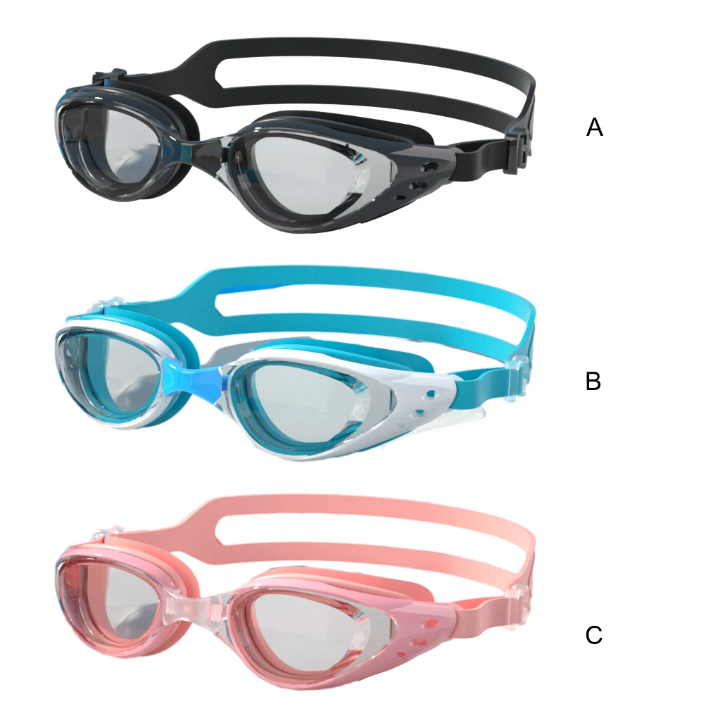 2/3 Elastic Optical Swimming Goggles - Fit Facial Structure Clear View Soft Silica Gel Adjustable Strap High Difinition